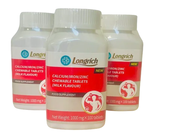 Longrich Calcium/Iron/Zinc Chewable Tablets (Milk Flavour)