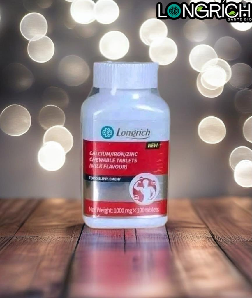 Longrich Calcium/Iron/Zinc Chewable Tablets (Milk Flavour)