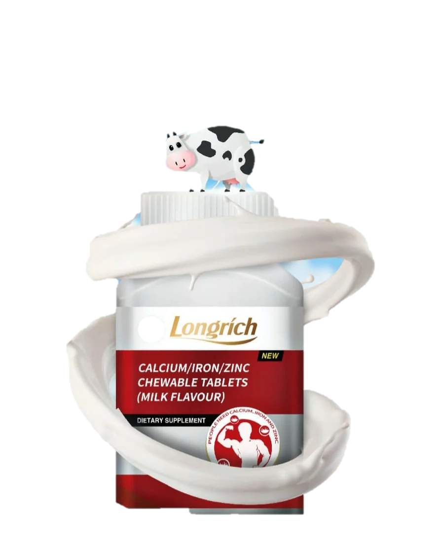 Longrich Calcium/Iron/Zinc Chewable Tablets (Milk Flavour)