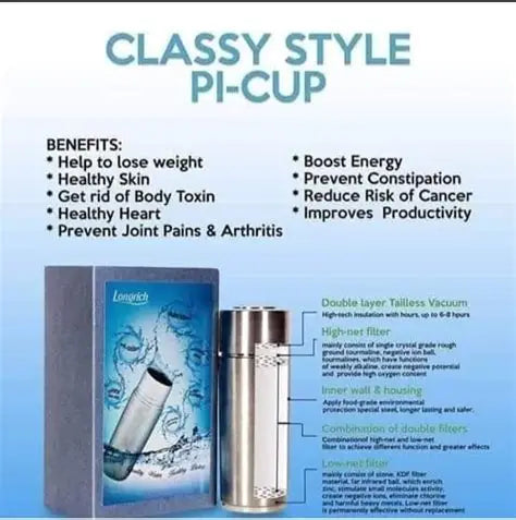 Longrich Alkaline cup/ Longrich classy style energy Pi Cup/Water Bottle