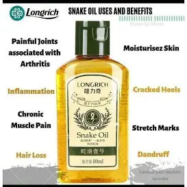 Longrich Snake Oil- For Arthritis, Stretch Mark & Acne Removal, Skin Glow 100% Pure 80ML (small)